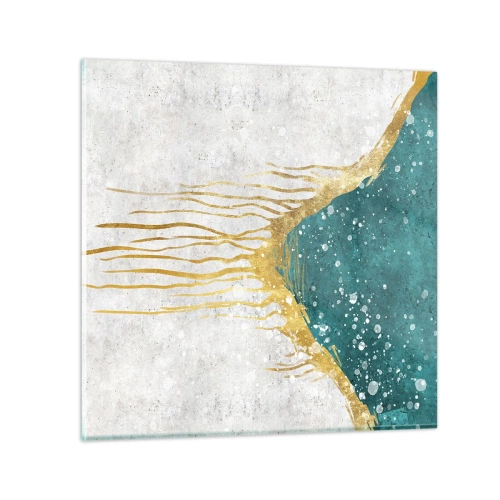 Tablou pe sticlă - Mareea de aur - 60x60 cm