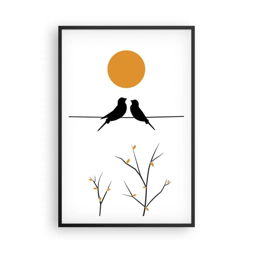 Poster în ramă neagră - Seară cu privighetori - 61x91 cm