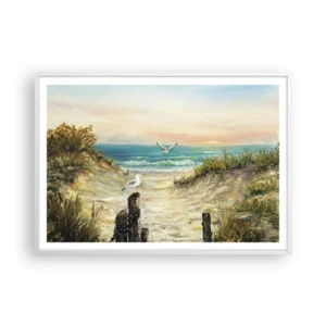 Poster în ramă albă - Retragere fără vânt - 100x70 cm