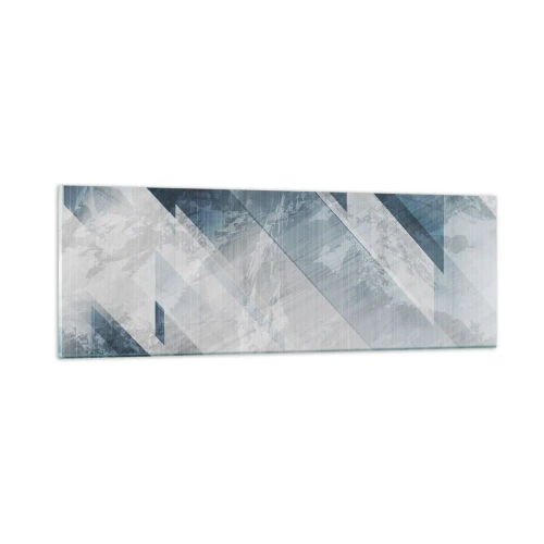 Tablou pe sticlă - Compoziția spațială - mișcarea griului - 90x30 cm