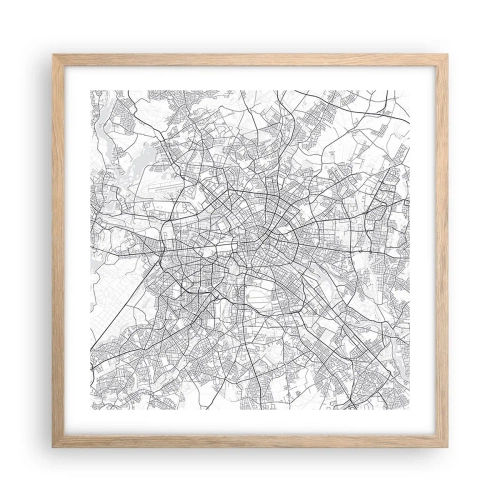 Poster în ramă de stejar deschis - Floare de Berlin - 50x50 cm