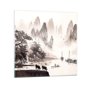 Tablou pe sticlă - Viața exotică de zi cu zi a Estului - 40x40 cm