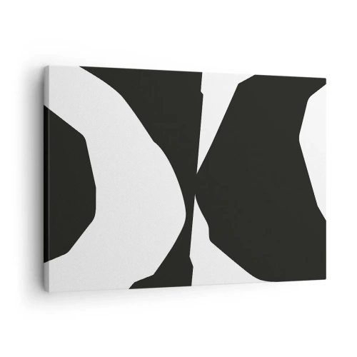 Tablou pe pânză Canvas - Model abstract de contrast în alb și negru - 70x50cm - Pozitiv -negativ - Decorațiune modernă pentru perete pentru living și dormitor ARTTOR
