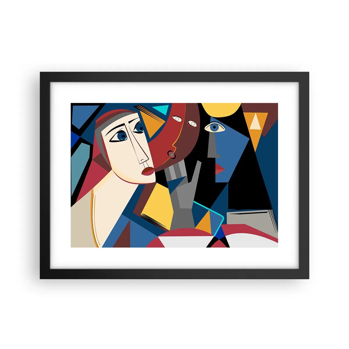 Poster în ramă neagră - Discuția cubiștilor - 40x30 cm