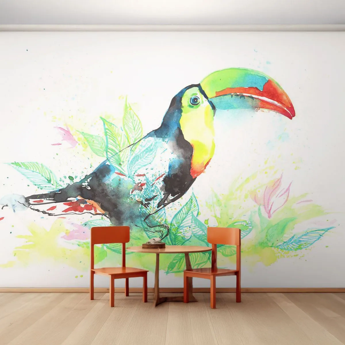 Tapet Standard Eco - Colorată ca America de Sud - Pasăre, Tucanul, Pentru copii - 400x280 cm