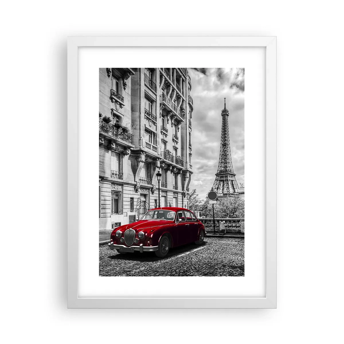 Poster în ramă albă - Prădător în oraș - 30x40 cm