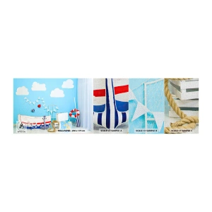 Mostră tapet Premium Canvas - Dorința copilărească de aventură - Pentru copii, Nautic, Barca de pescuit - 100x30 cm
