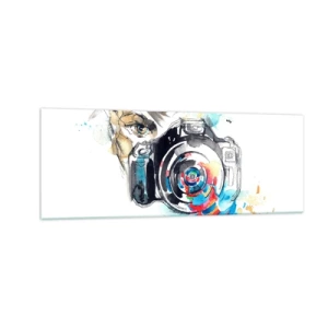 Tablou pe sticlă - În ochiul obiectivului - 140x50 cm