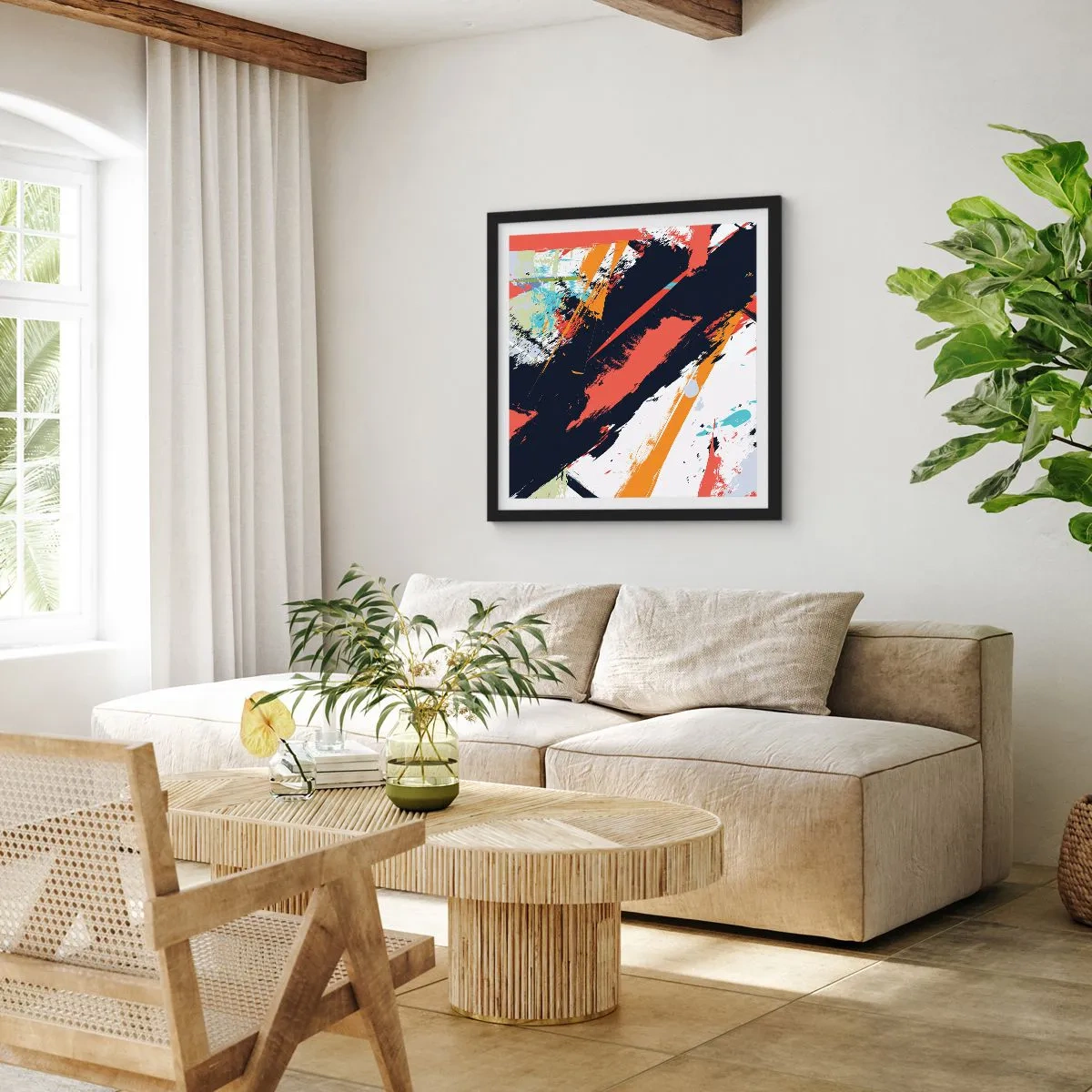 Poster în ramă neagră - Compoziție dinamică - 40x40 cm