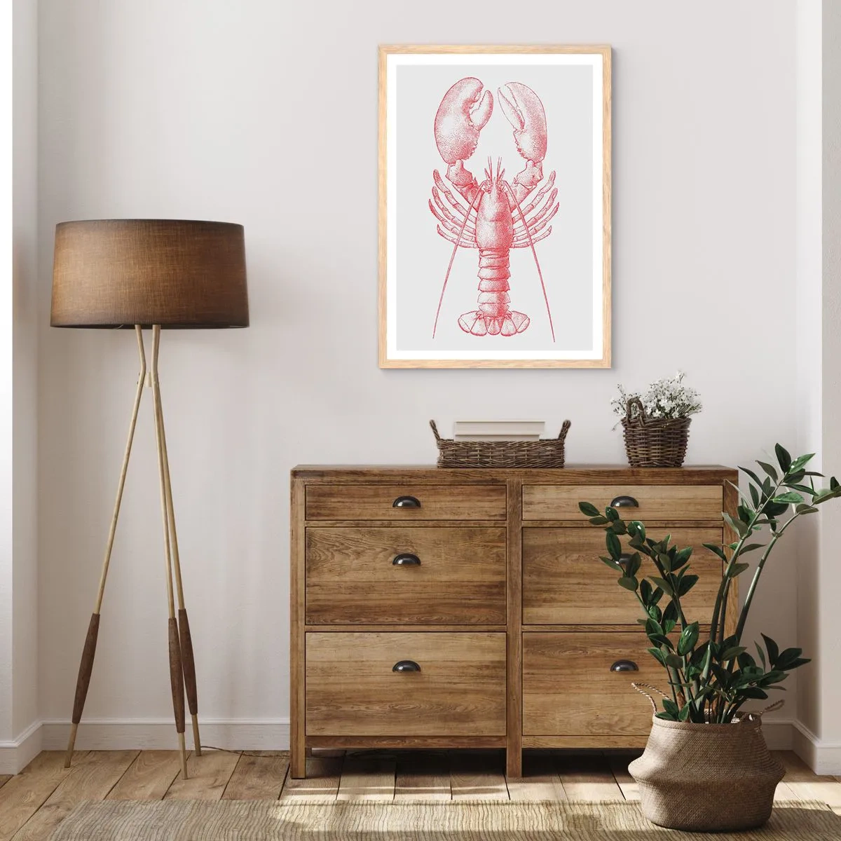 Poster în ramă de stejar deschis - Homar demn de Homer - 30x40 cm