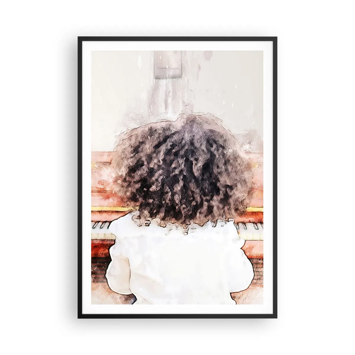 Poster în ramă neagră - Într-o lume a muzicii - 70x100 cm