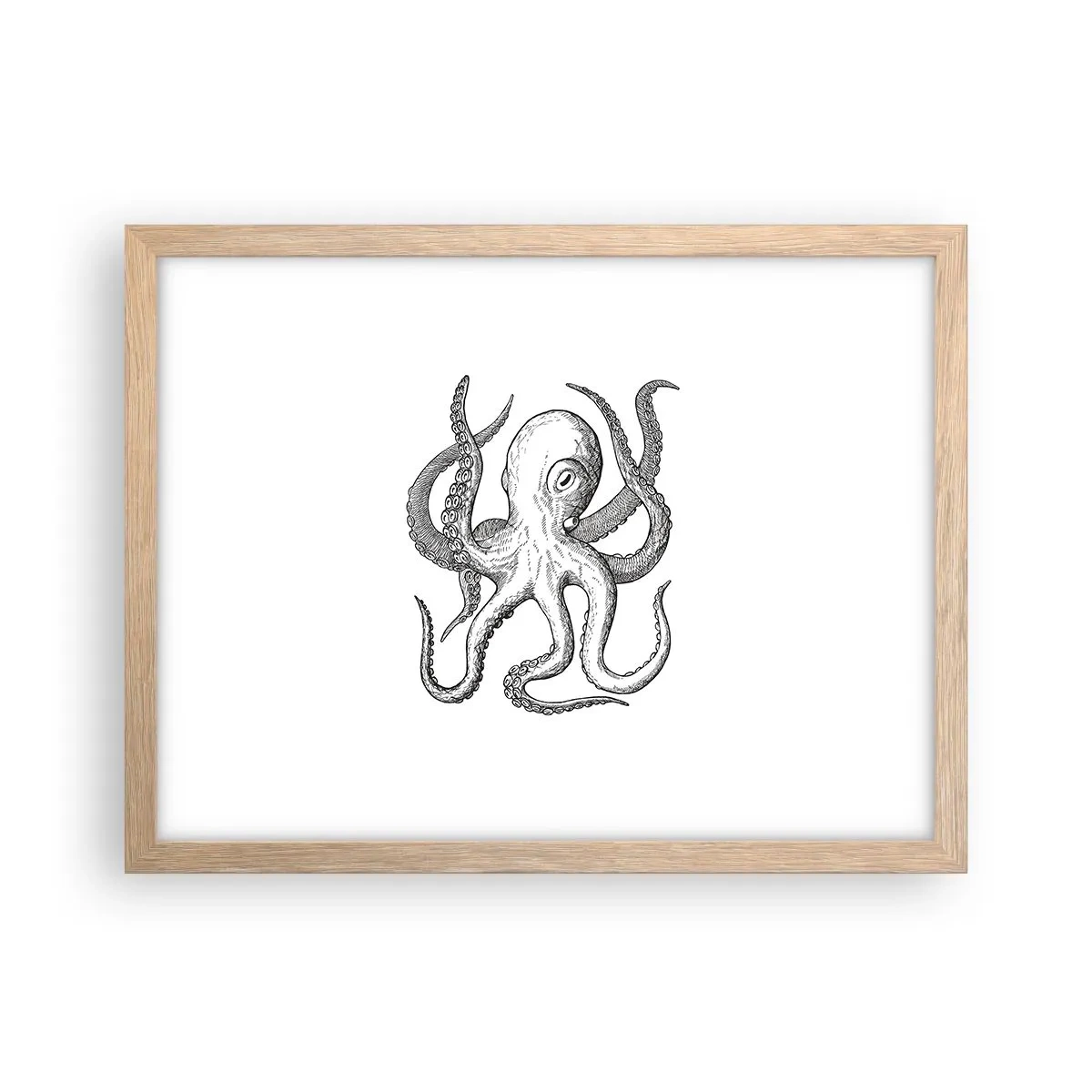 Poster în ramă de stejar deschis - Dansând cu valurile - 40x30 cm