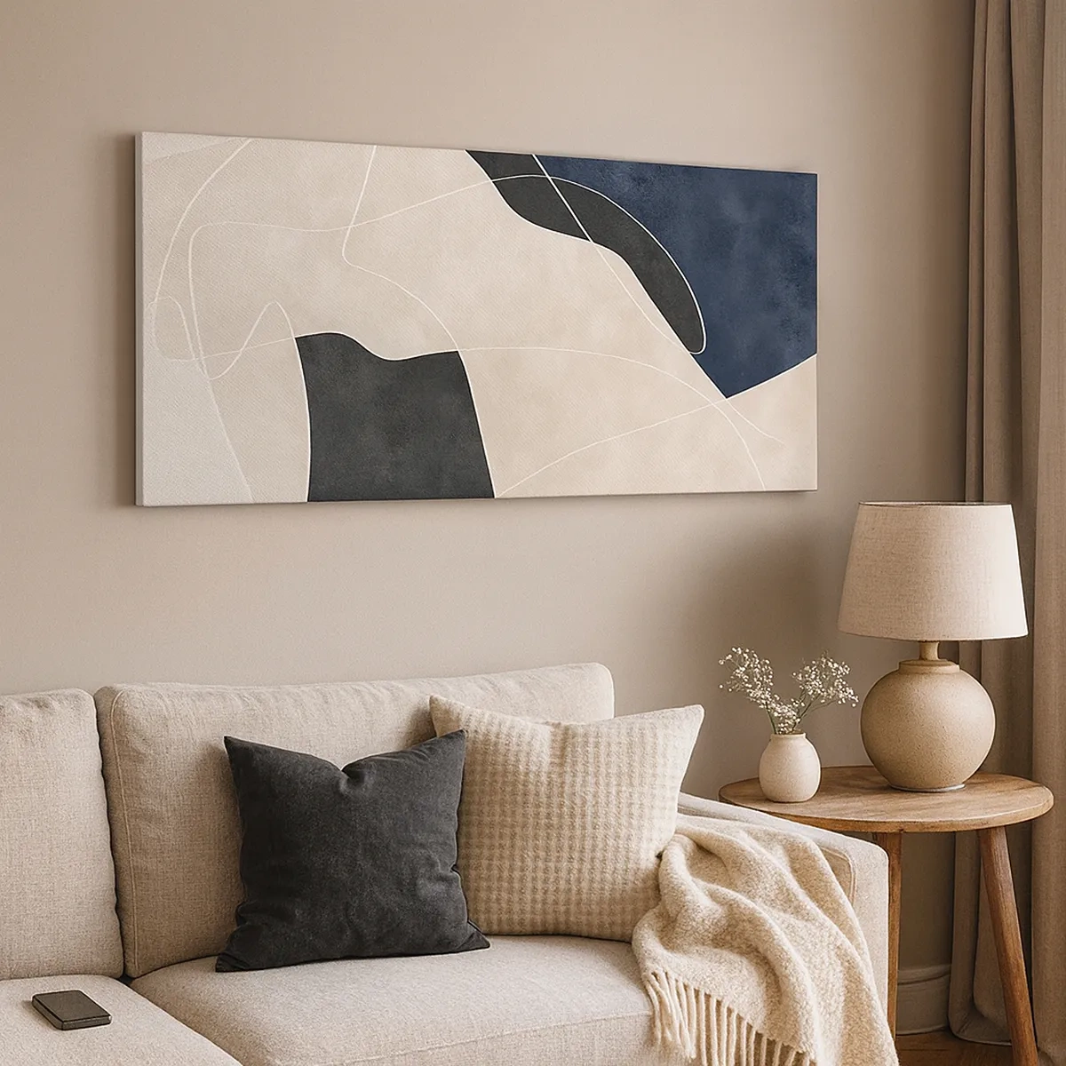 Tablou pe pânză - Compoziție abstractă - contrast de culori - 30x30 cm