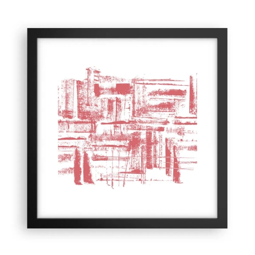 Poster în ramă neagră - Orașul roșu - 30x30 cm