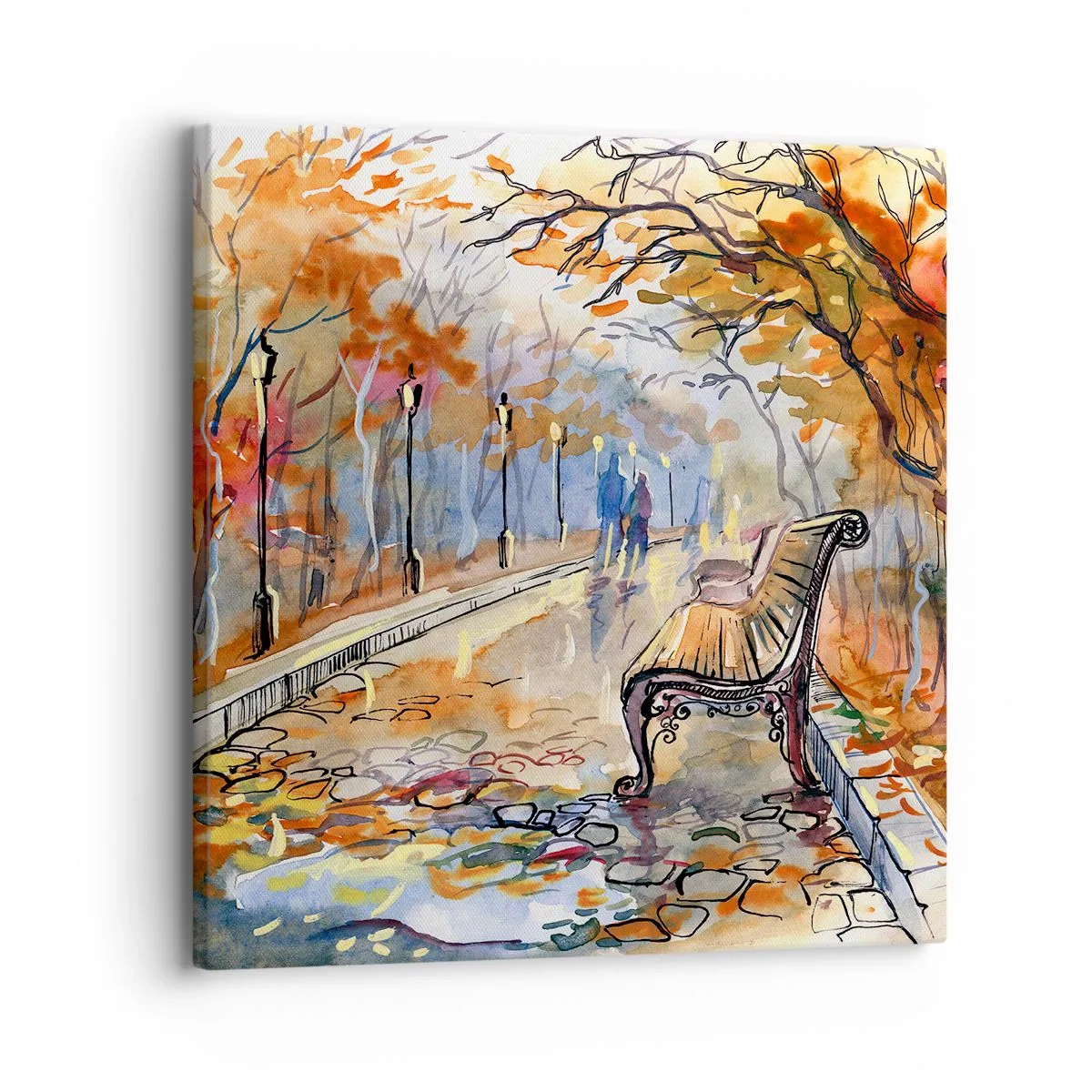 Tablou pe pânză - Pășim împreună în toamnă - 30x30 cm
