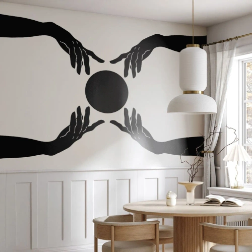 Tapet Premium Canvas - Semnul secret - Mâinile, Minge, Mâinile - 150x105 cm