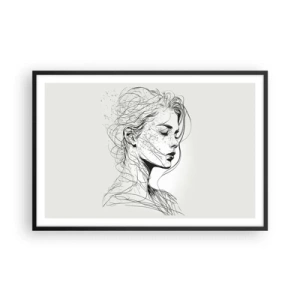 Poster în ramă neagră - Desenată cu linii - 91x61 cm