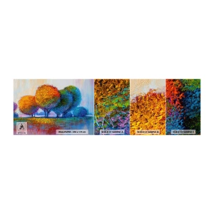 Mostră tapet autocolant Deluxe Sticker - Coroanele culorilor - Abstracția, Peisaj, Copaci - 100x30 cm