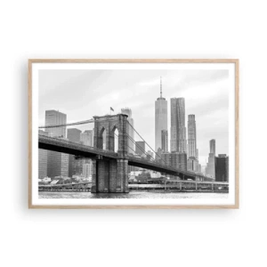 Poster în ramă de stejar deschis - New York vibes - 100x70 cm