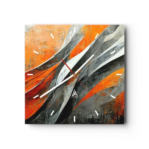 Ceas de perete - Ceas pe sticlă - Căldură și frig - 30x30 cm