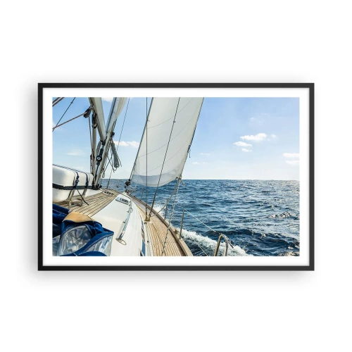 Poster în ramă neagră - Ahoy aventura - 91x61 cm