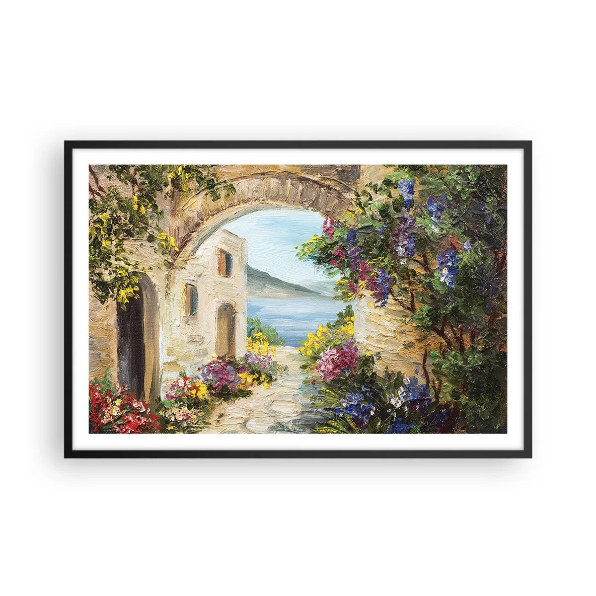 Poster în ramă neagră - Farmecul peisajului de coastă - 91x61 cm