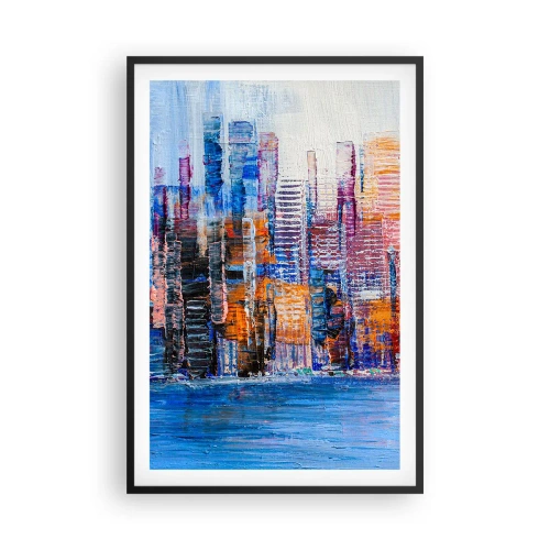 Poster în ramă neagră - O metropolă veselă - 61x91 cm