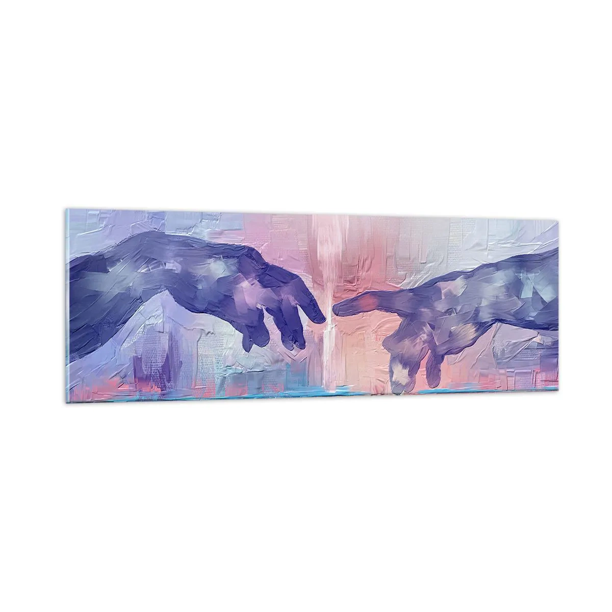 Tablou pe sticlă - Scânteia divină a vieții - 90x30 cm