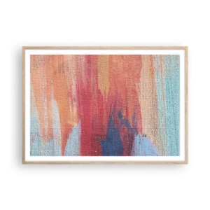 Poster în ramă de stejar deschis - Plutind prin curcubeu - 100x70 cm