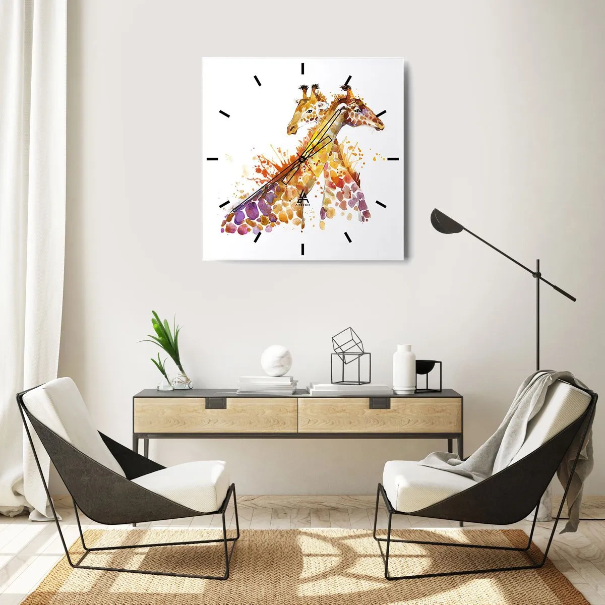 Ceas de perete - Ceas pe sticlă - Prietenie sau dragoste - 40x40 cm