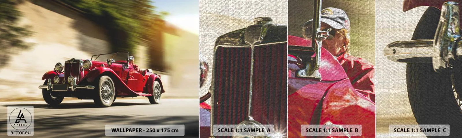 Mostră tapet Premium Canvas - Mai frumoasă decât Nike din Samothrace - Mașină, Retro, Cabriolet - 100x30 cm