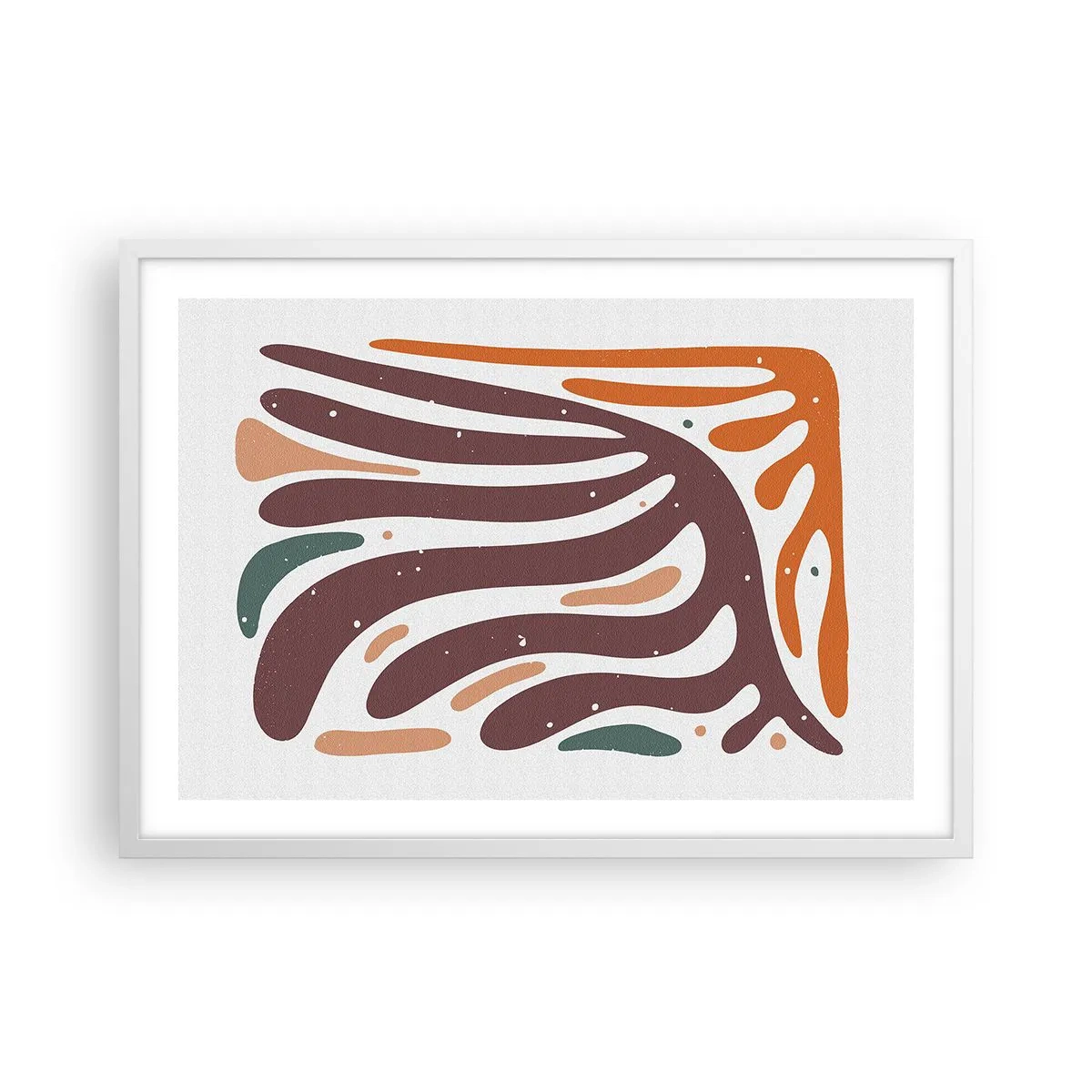 Poster în ramă albă - Compoziție organică radială - 70x50 cm
