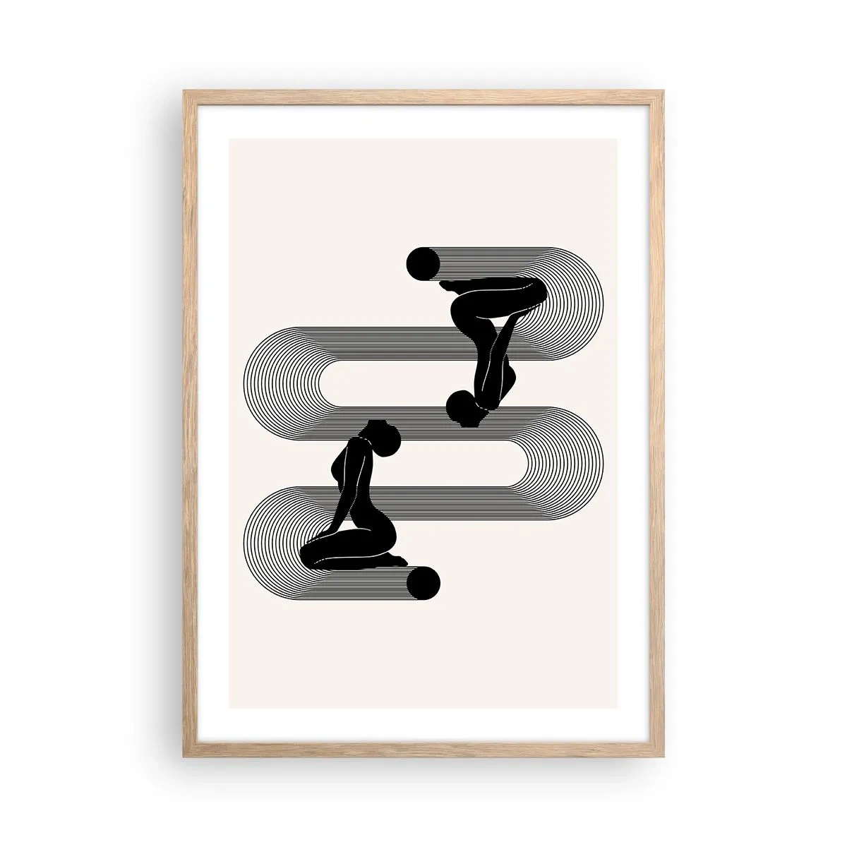 Poster în ramă de stejar deschis - Simetrie senzuală - 50x70 cm