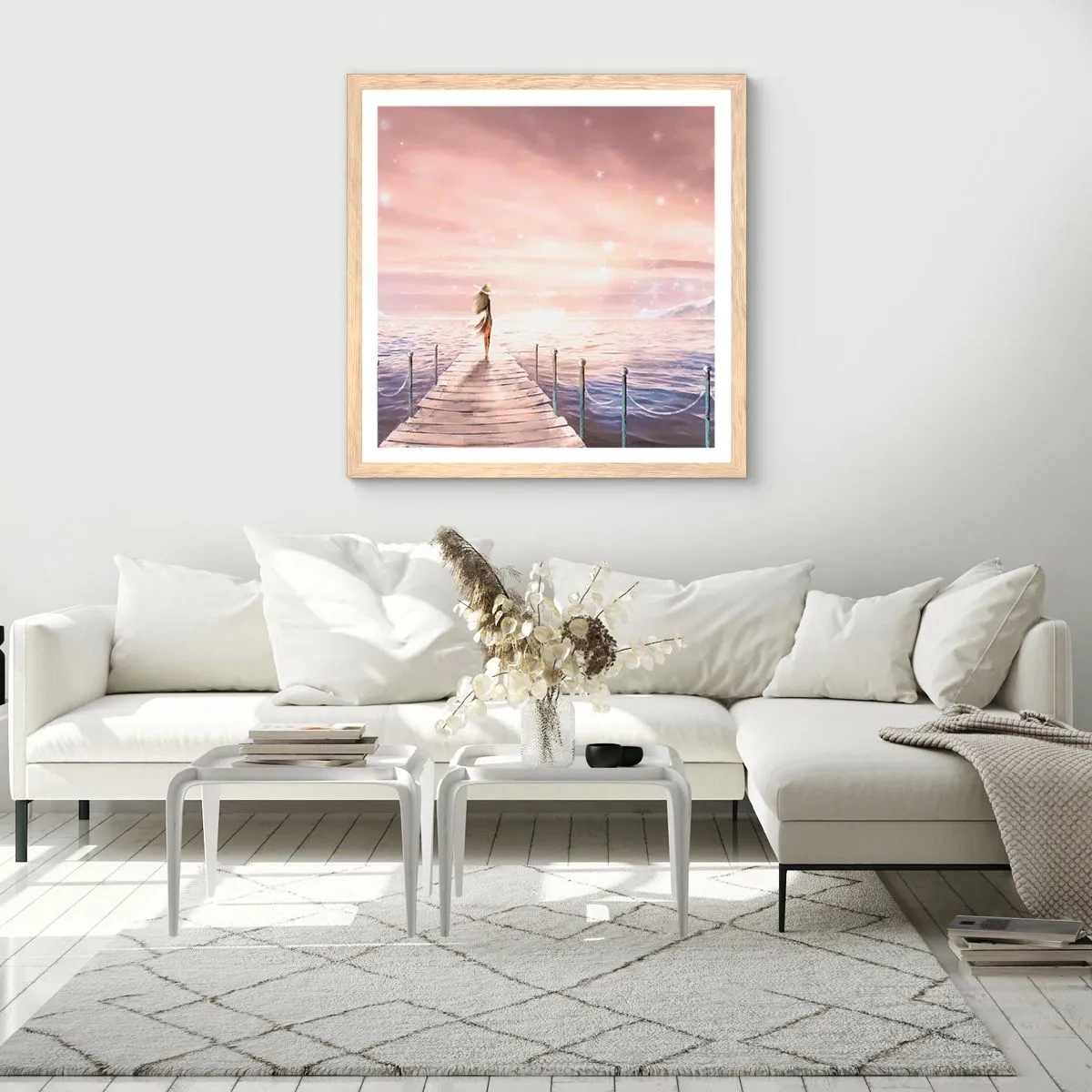 Poster în ramă de stejar deschis - În lumina unui vis - 40x40 cm