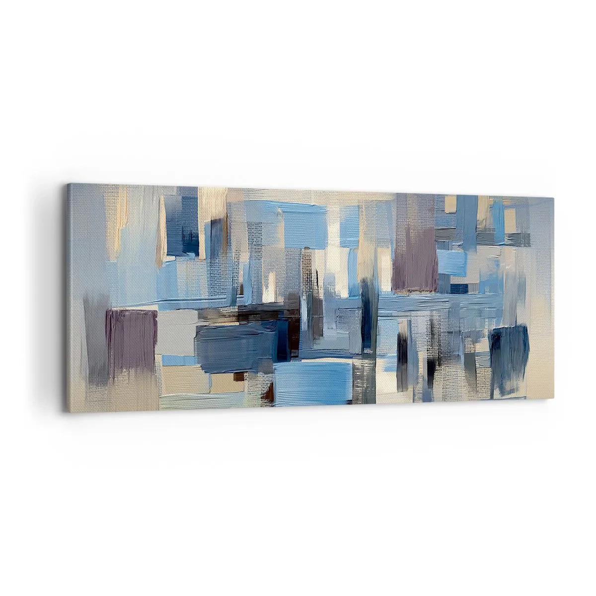 Tablou pe pânză - Construcție albastră - 100x40 cm
