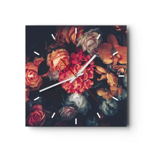 Ceas de perete - Ceas pe sticlă - Ca la maeștri olandezi - 30x30 cm