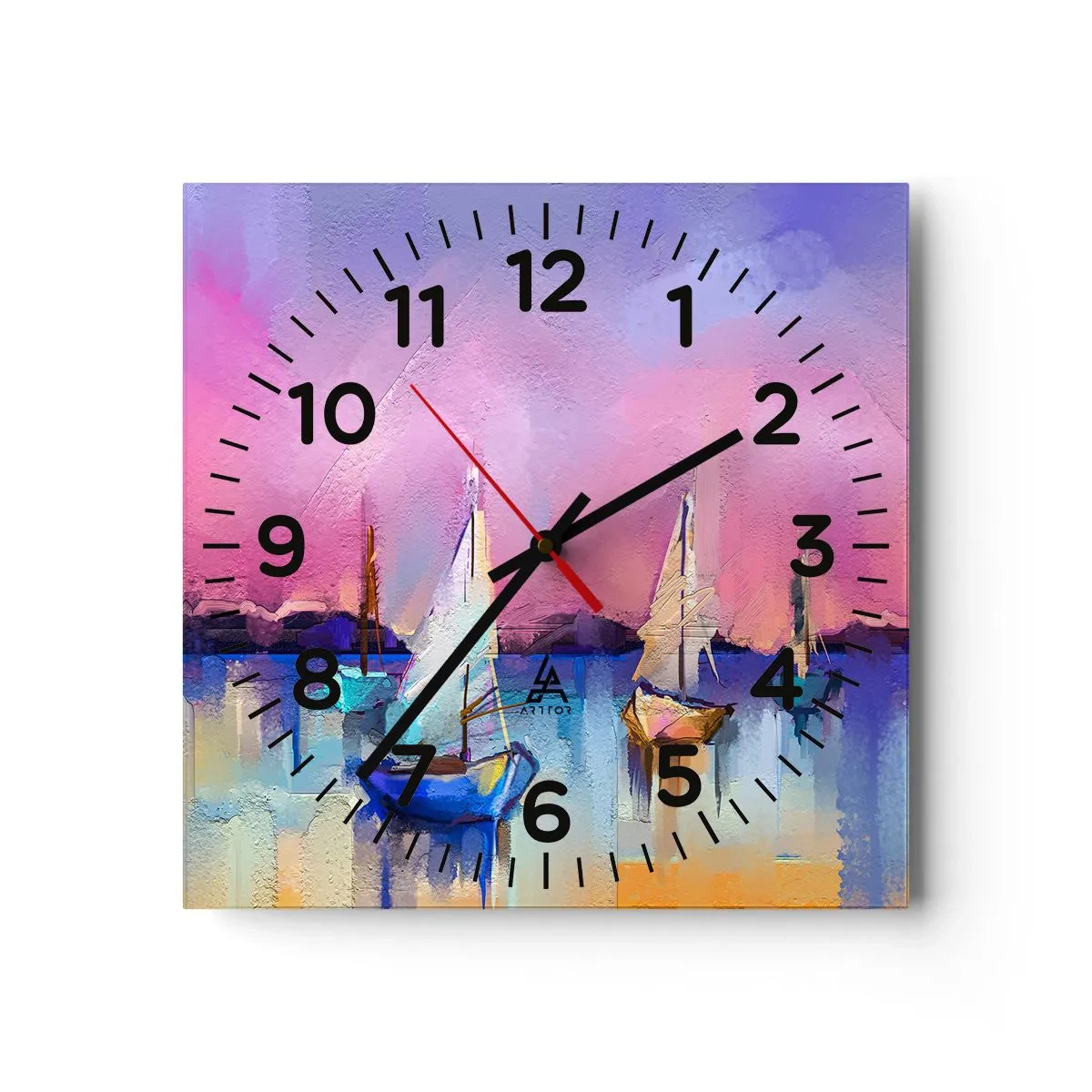 Ceas de perete - Ceas pe sticlă - Direcția: ape largi - 30x30 cm