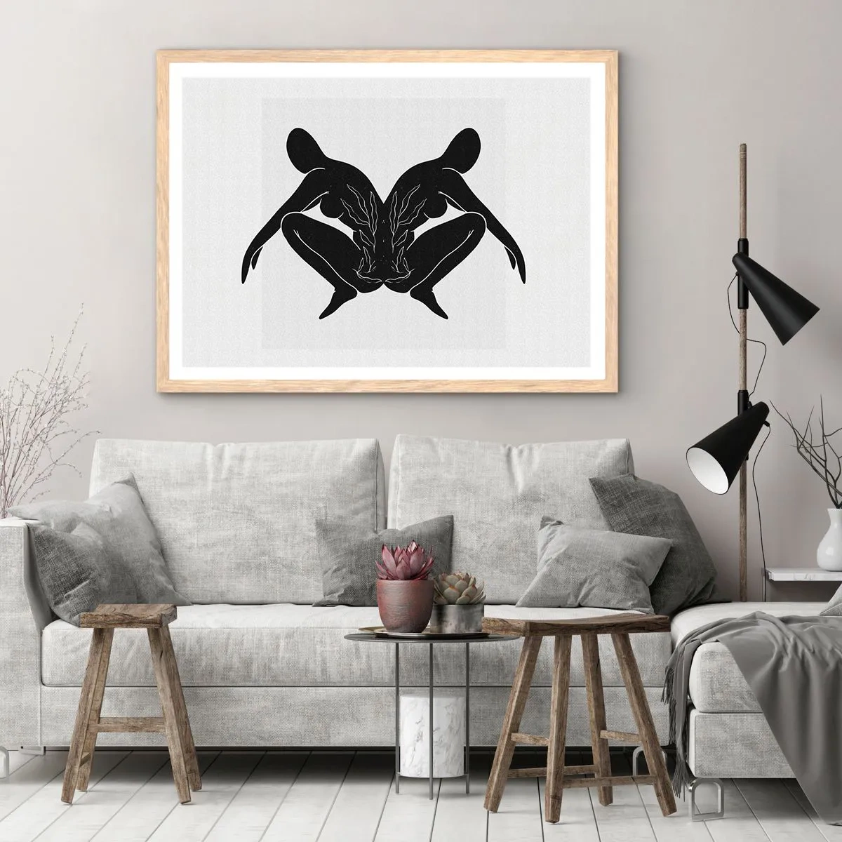 Poster în ramă de stejar deschis - Suflet comun - 70x50 cm