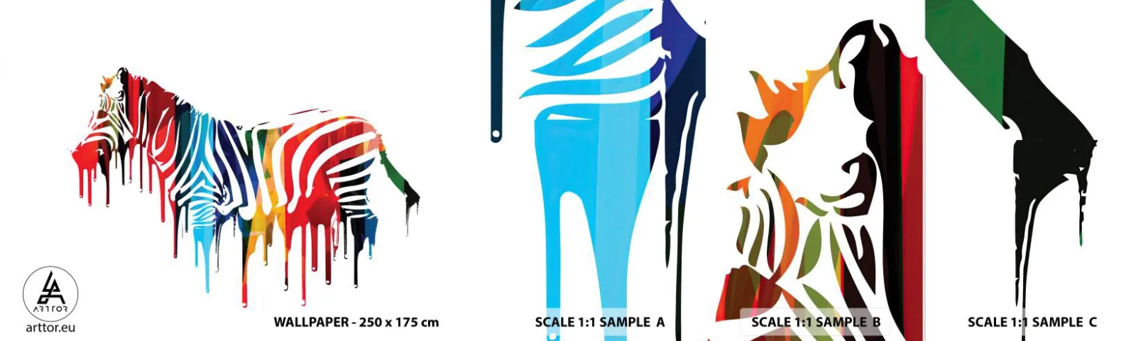 Mostră de Tapet Standard Eco - Nu doar alb și negru - Abstracția, Coaste, Grafică - 100x30 cm