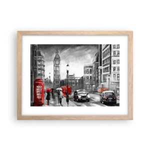 Poster în ramă de stejar deschis - Nu este deloc un oraș gri - 40x30 cm