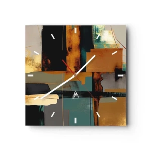 Ceas de perete - Ceas pe sticlă - Abstracția - lumină și umbră - 40x40 cm