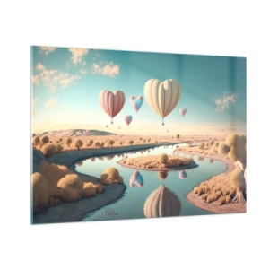 Tablou pe sticlă - Iubirea ne înalță - 100x70 cm