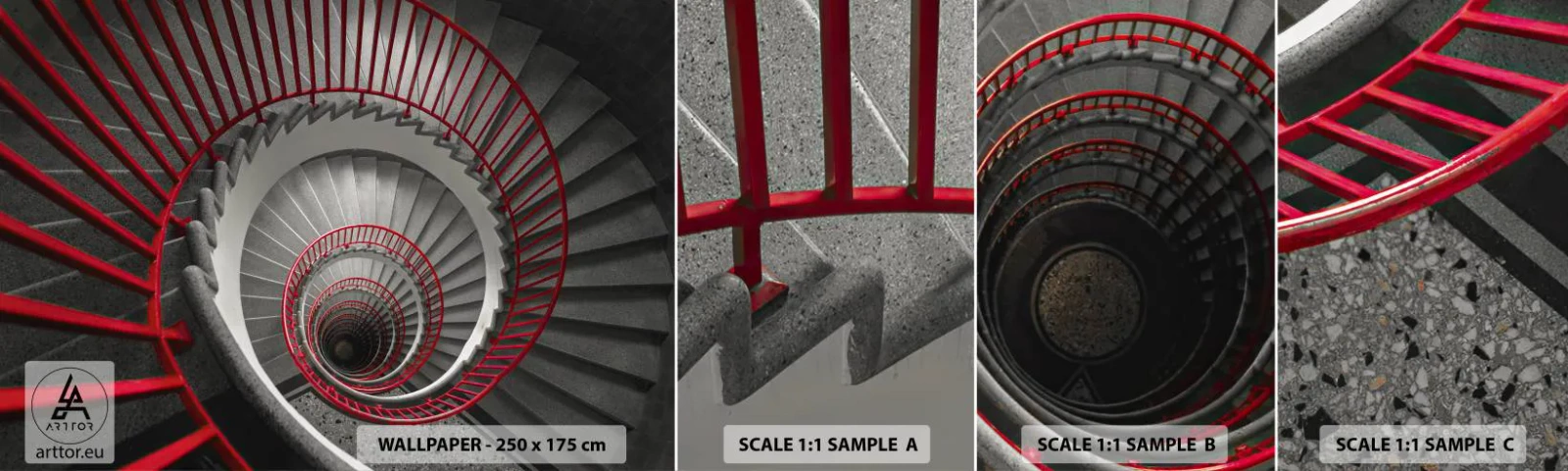 Mostră tapet autocolant Deluxe Sticker - Jocuri arhitecturale - Arhitectură, Scări, Industrial - 100x30 cm