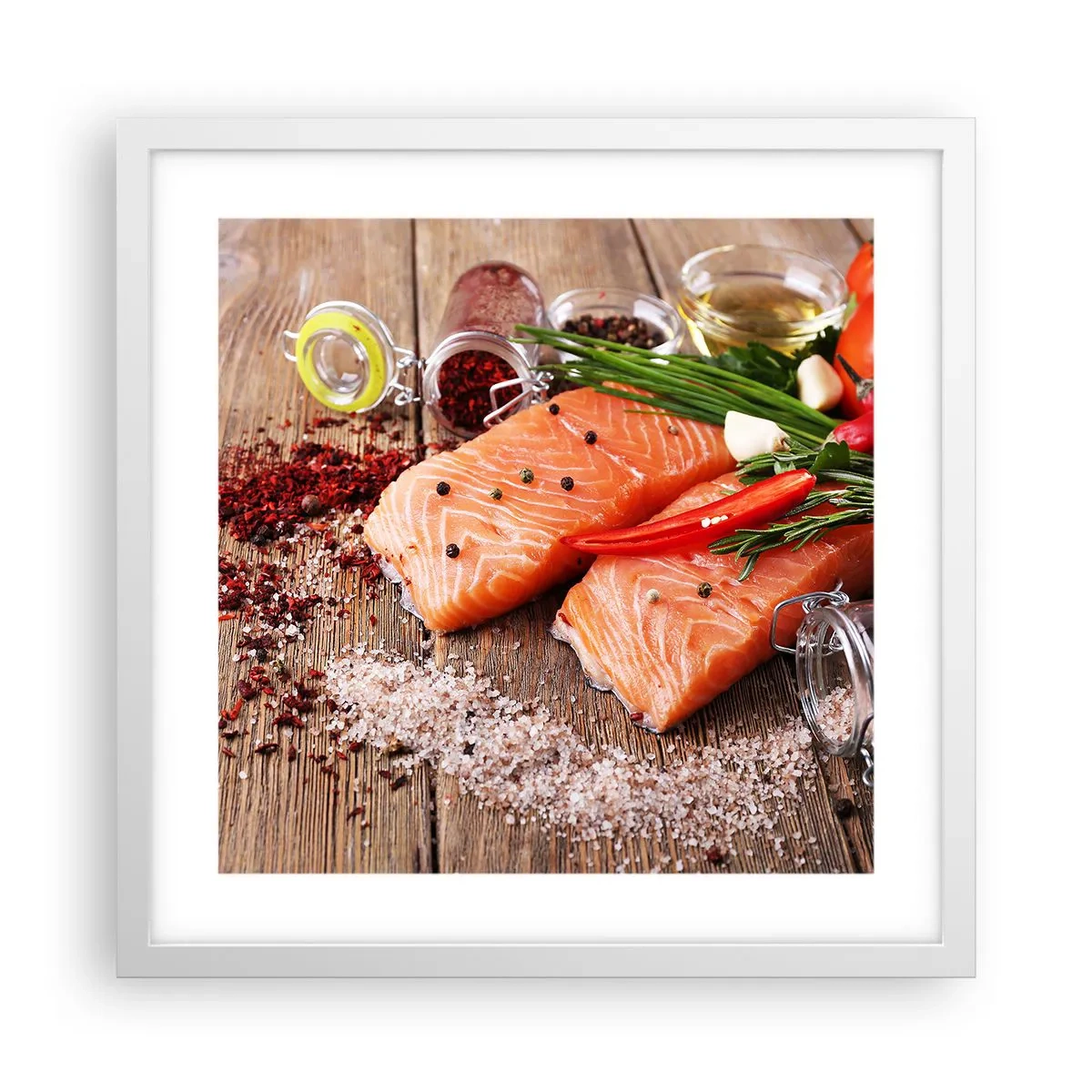 Poster în ramă albă - O aventură norvegiană în bucătărie - 40x40 cm