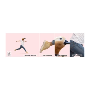 Mostră tapet autocolant Deluxe Sticker - Un strop de absurditate - Abstracția, Om, Minimalism - 100x30 cm