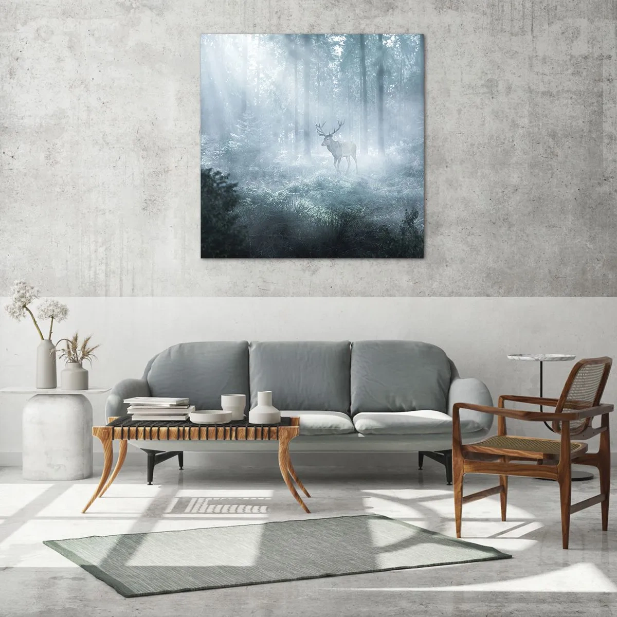 Tablou pe sticlă - Plimbarea de dimineață prin regat - 60x60 cm