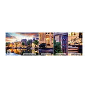 Mostră tapet autocolant Deluxe Sticker - Frumusețe olandeză sobră și calmă - Oraș, Arhitectură, Amsterdam - 100x30 cm