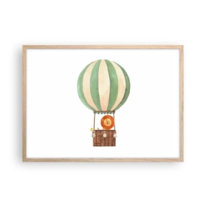 Poster în ramă de stejar deschis - Călătoriile lui Leon - 70x50 cm