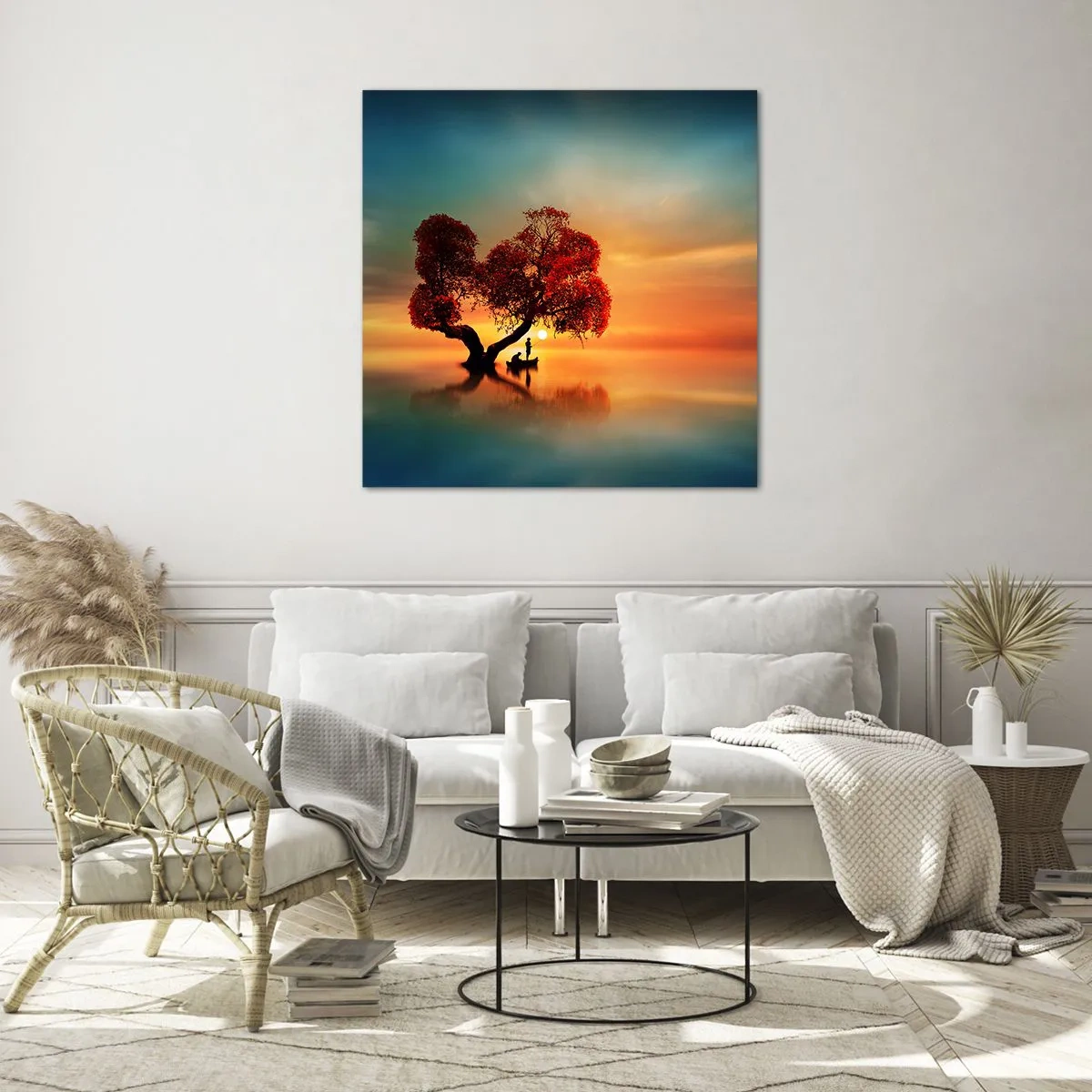 Tablou pe sticlă - Lume îndepărtată și tăcută - 30x30 cm