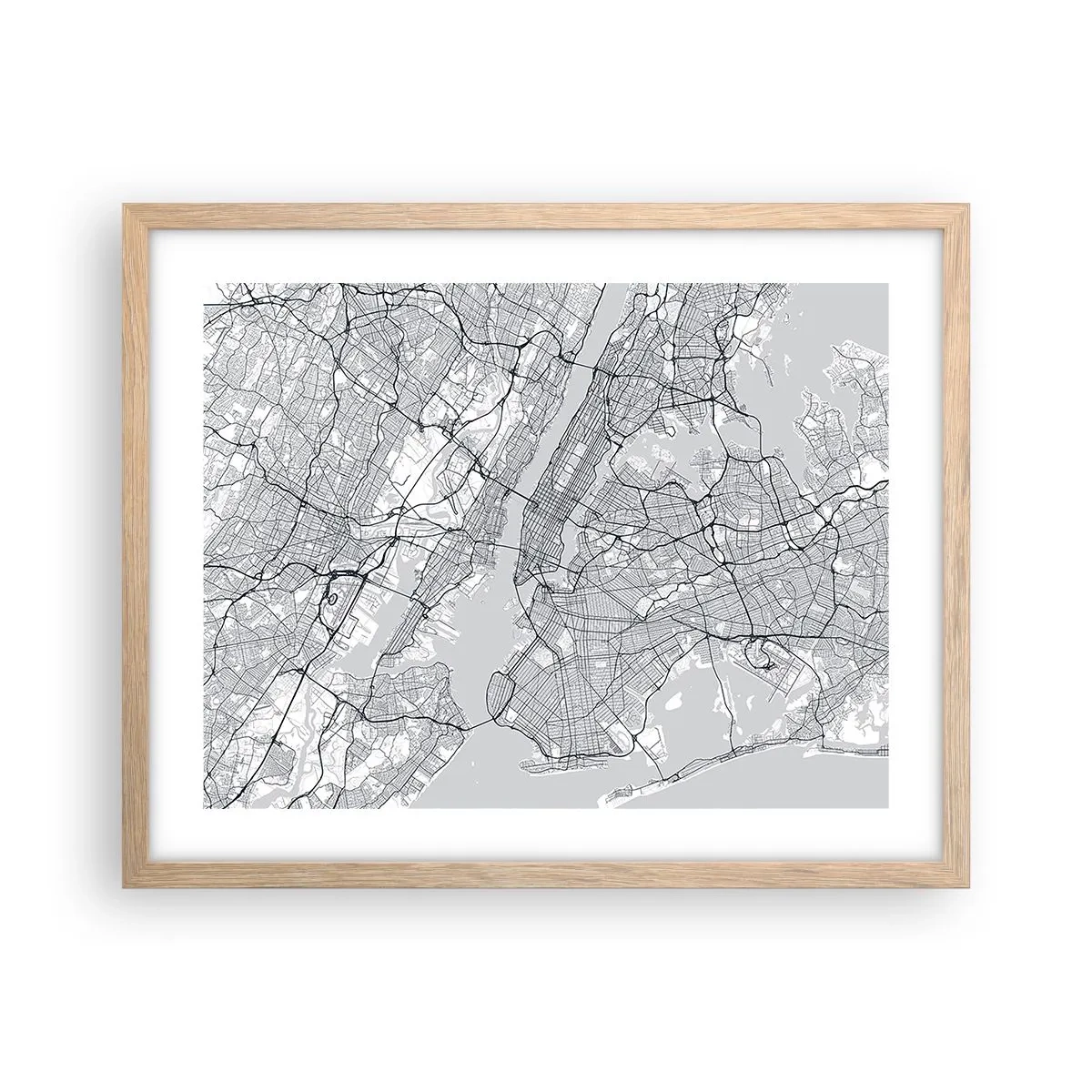 Poster în ramă de stejar deschis - Anatomia unei metropole - 50x40 cm